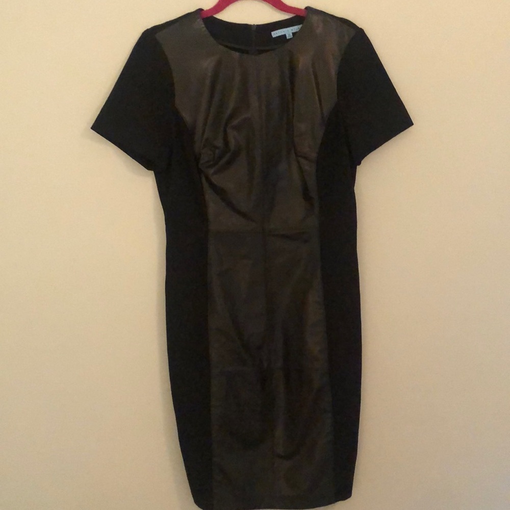 Antonio Melani leather cocktail dress